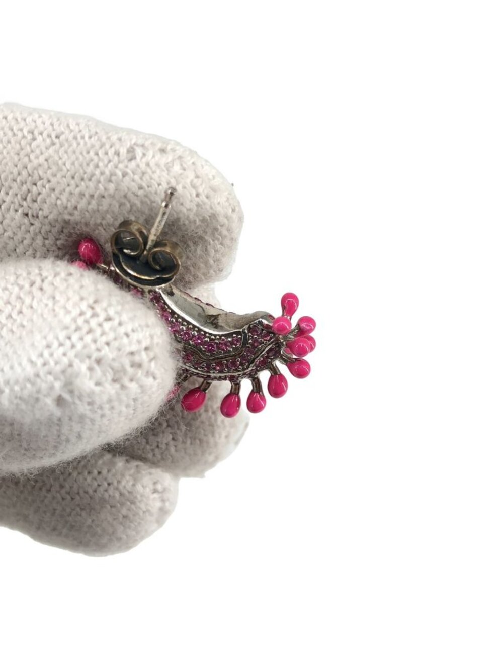 Bottega Veneta Trap Earrings Pink Silver - Picture 8 of 9